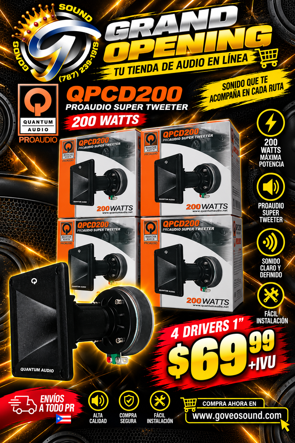🔥 COMBITO 4 DRIVERS 1¨ QUANTUM AUDIO QPCD200 🔥