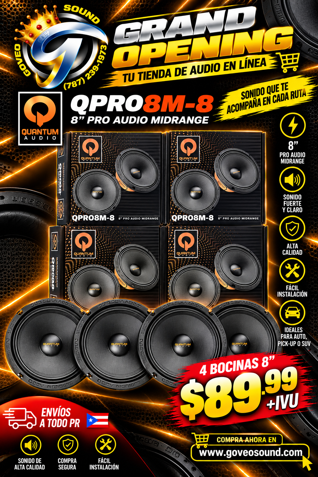 COMBO QUANTUM AUDIO 8” – 4 BOCINAS
