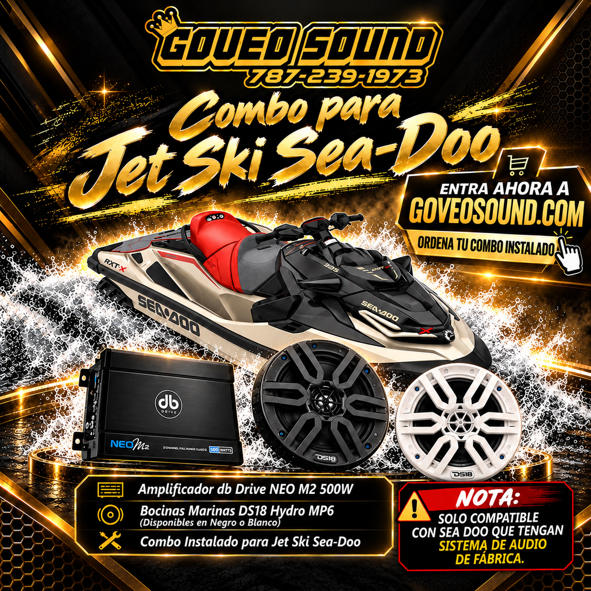 Combo de Sonido para Jet Ski Sea-Doo 300