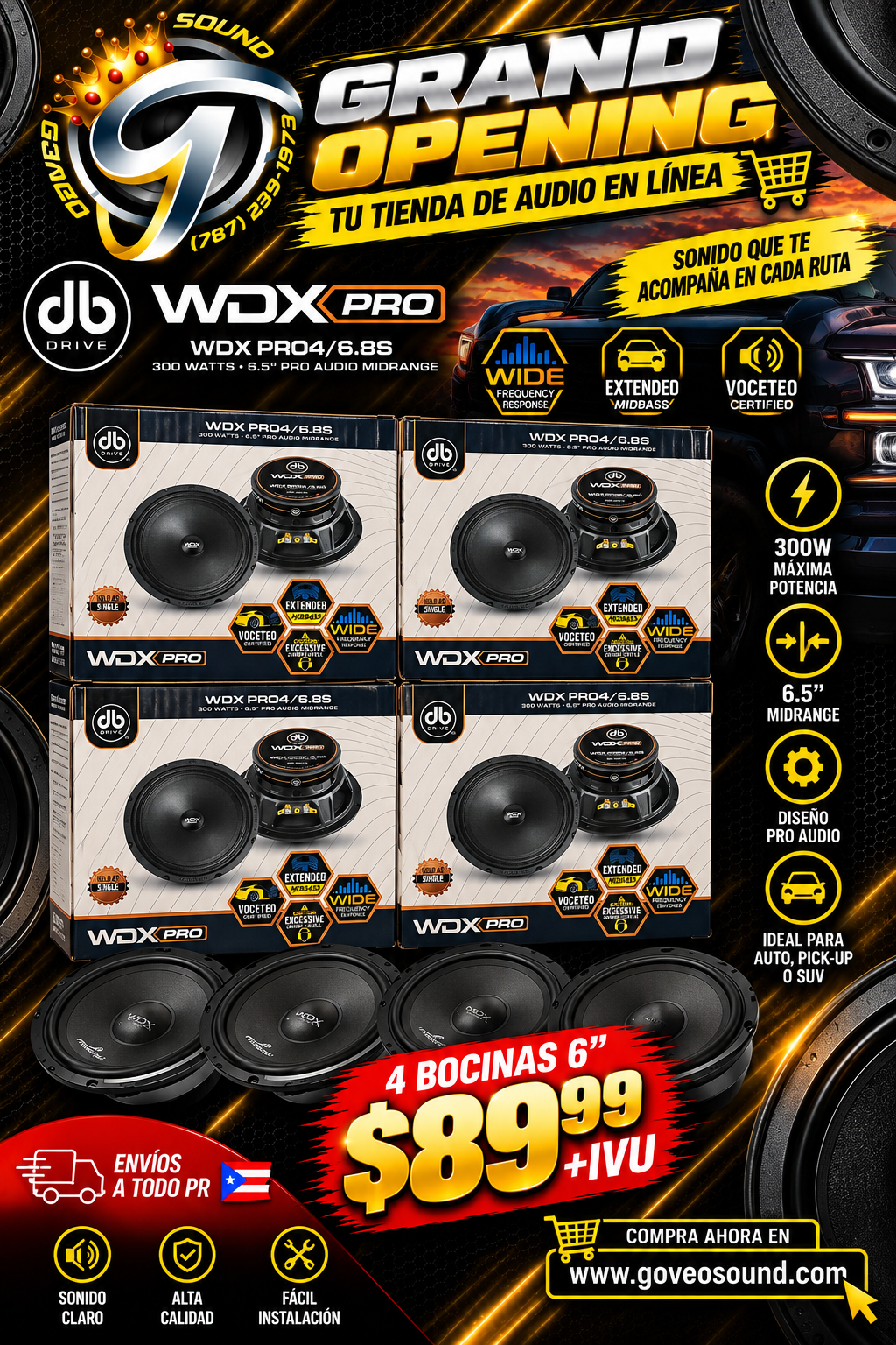 🔥 GRAND OPENING – 4 - 6" DB DRIVE WDX PRO4 🔥