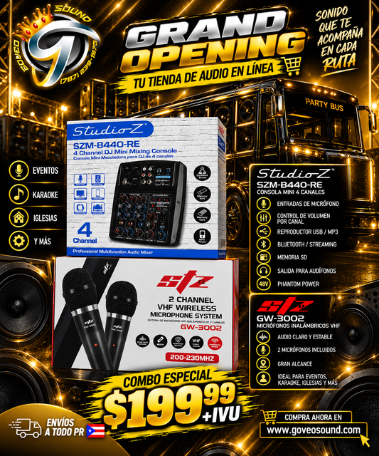 🎤 COMBO STUDIO Z PROFESIONAL PARA PARTY BUS, EVENTOS Y KARAOKE