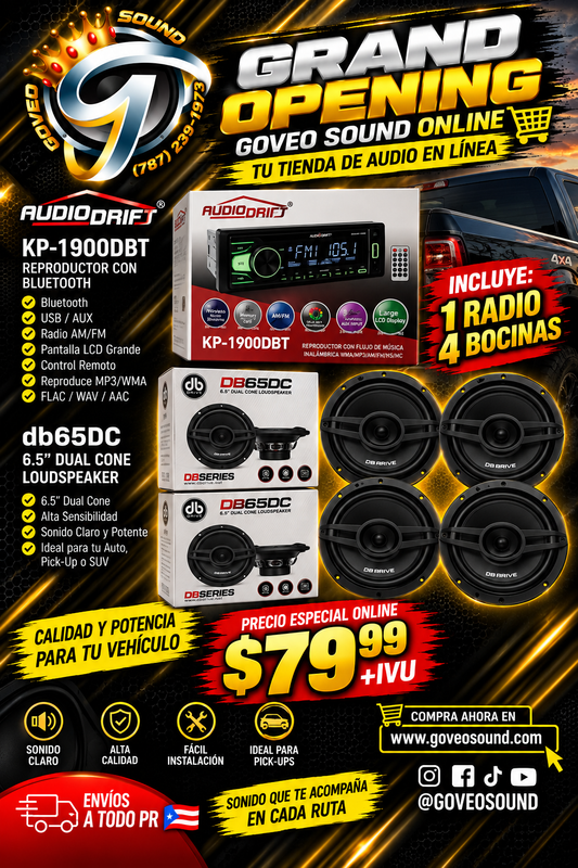 🔥 COMBITO GRAND OPENING 1 radio + 4 bocinas de 6.5”