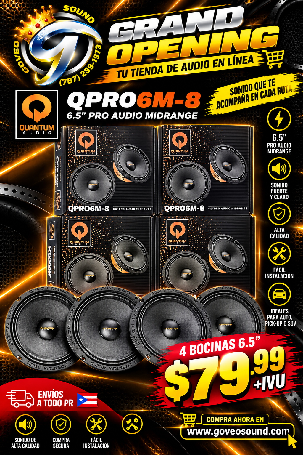 🔥OFERTA QUANTUM AUDIO 4 BOCINAS DE 6.5🔥