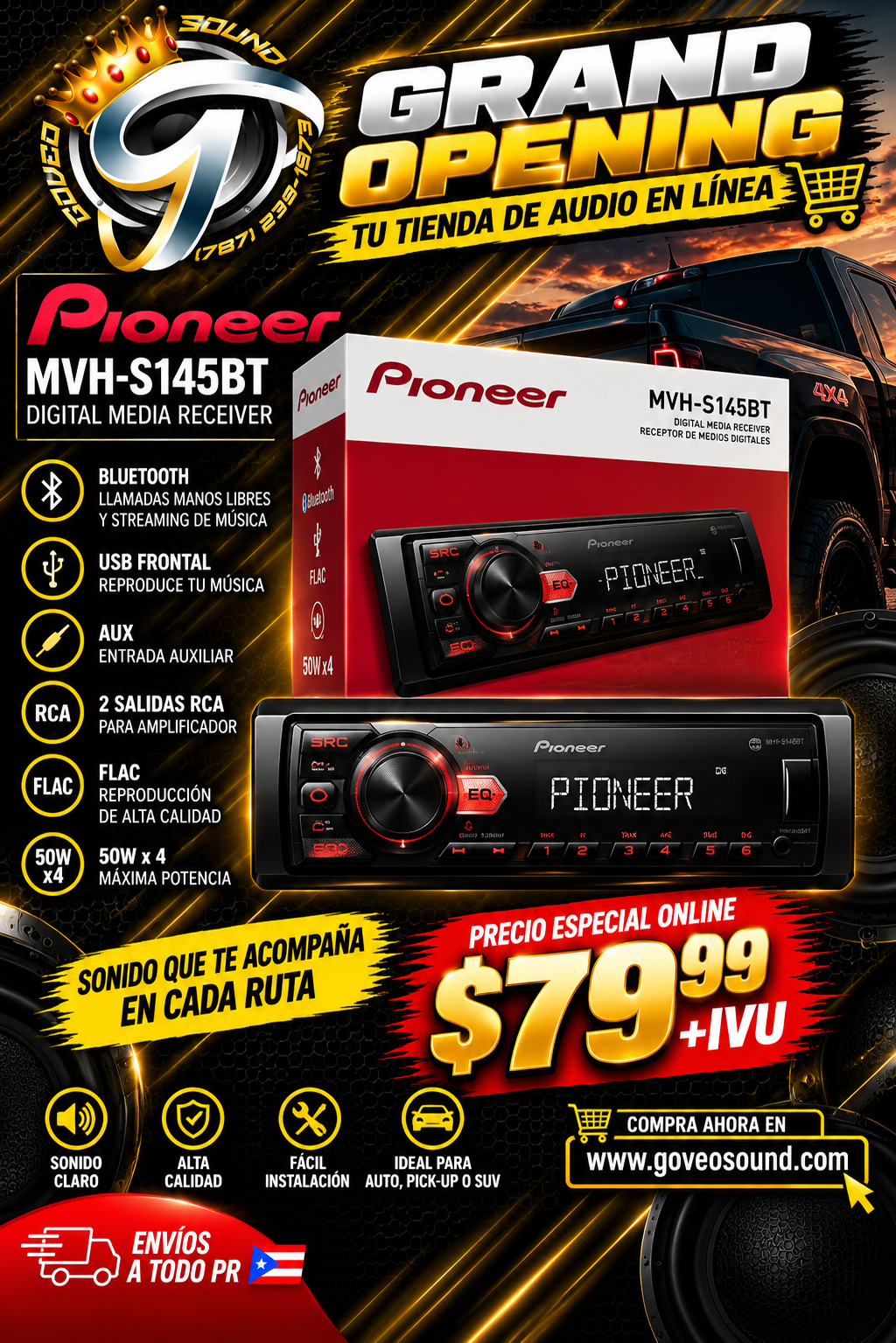 🔥 Pioneer MVH-S145BT – Especial Grand Opening