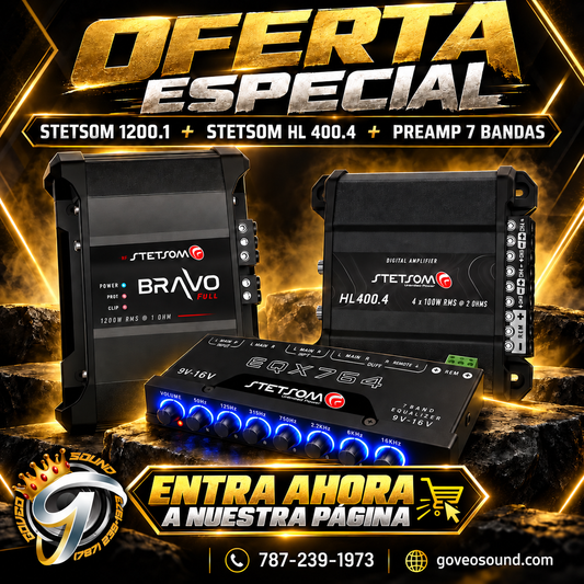Combo Stetsom 1200.1 + HL 400.4 + Preamp 7 Bandas