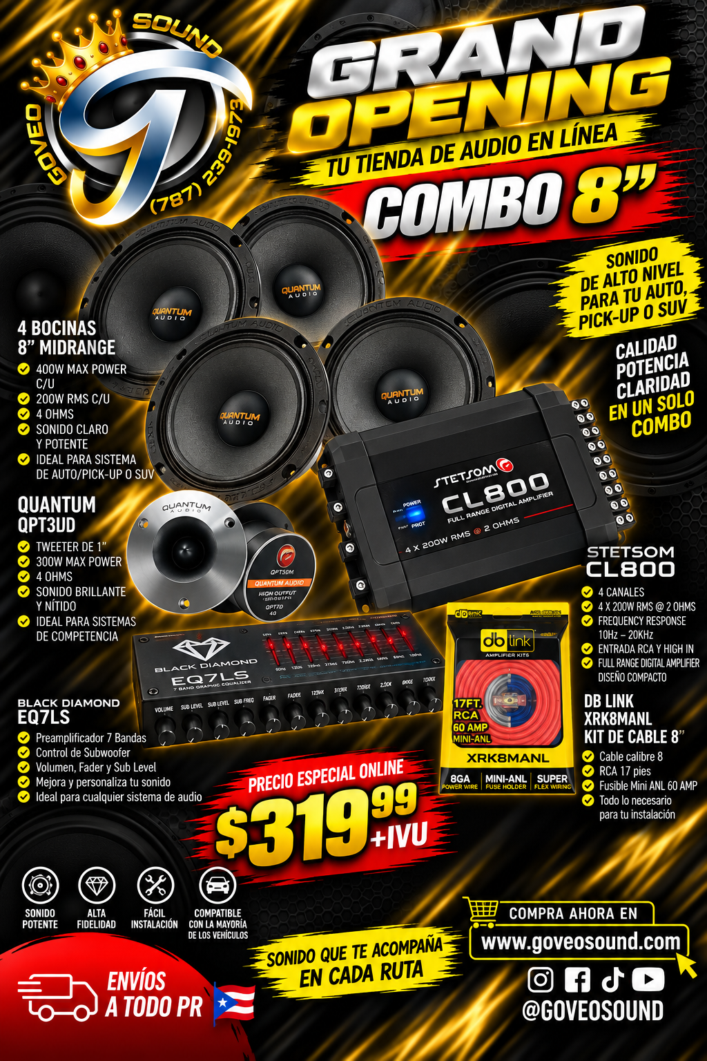 Combo 8” Quantum Audio – Stetsom CL800