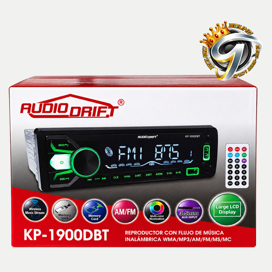 Audio Drift Radio KP-1900DBT Single Din